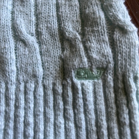 Vineyard Vines Light Mint Green Cable Knit Slub Sweater Size S 100% Cotton - Picture 6 of 7
